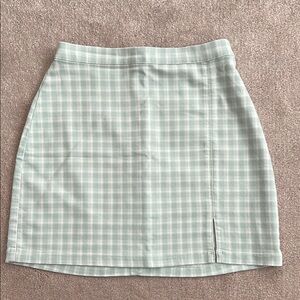 Mint Green Plaid Women's Skirt